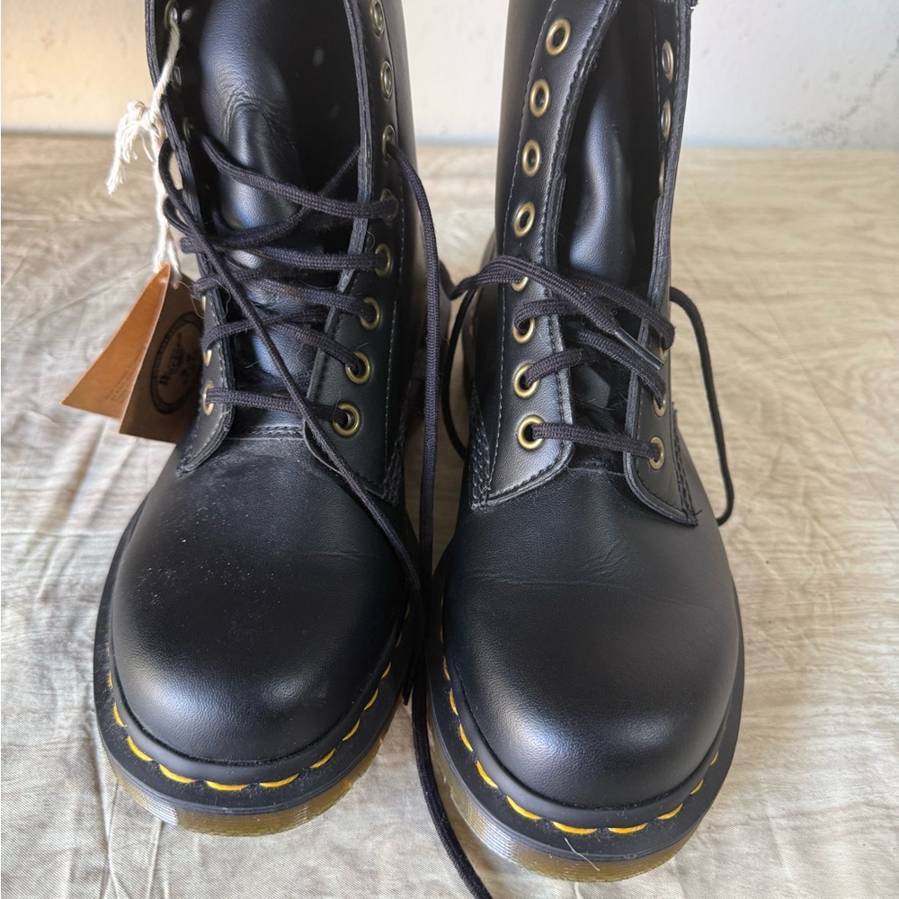 Dr. Martens Black Leather Combat Boots